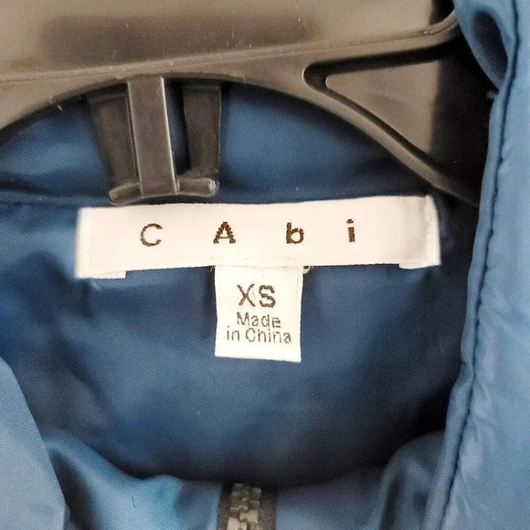 Cabi Poseidon Puffer 914 Teal Blue Zip Up Mock Neck Outdoor Jacket Coat XS - Picture 14 of 15